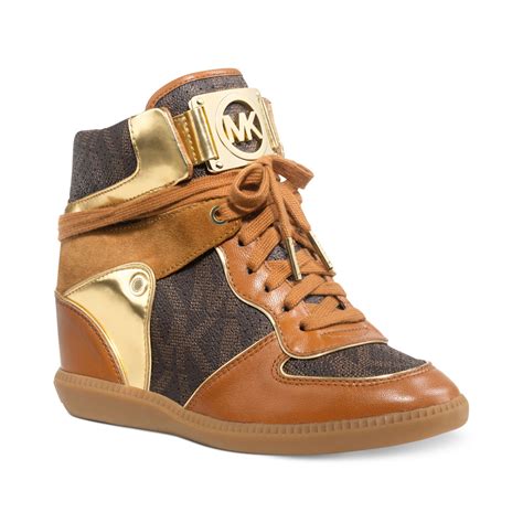 michael kors womens high top wedge sneakers|Michael Kors slip on sneakers.